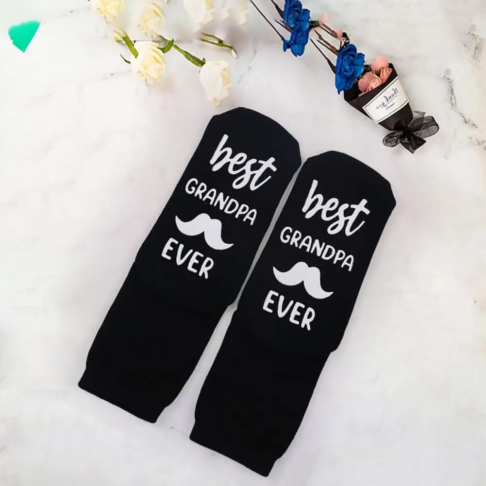 

Fun Gift Socks Anti-slip Fun Cotton Socks Grandpa Ever Socks Fun Mid-tube Anti-slip Cotton Socks for Men Women Father's Day