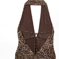 Women's Chic Sexy Jumpsuit Leopard Print Halter Backless Lace-up Loose Fashion Spring Summer Holiday Bodysuit 5039147 - Image 5
