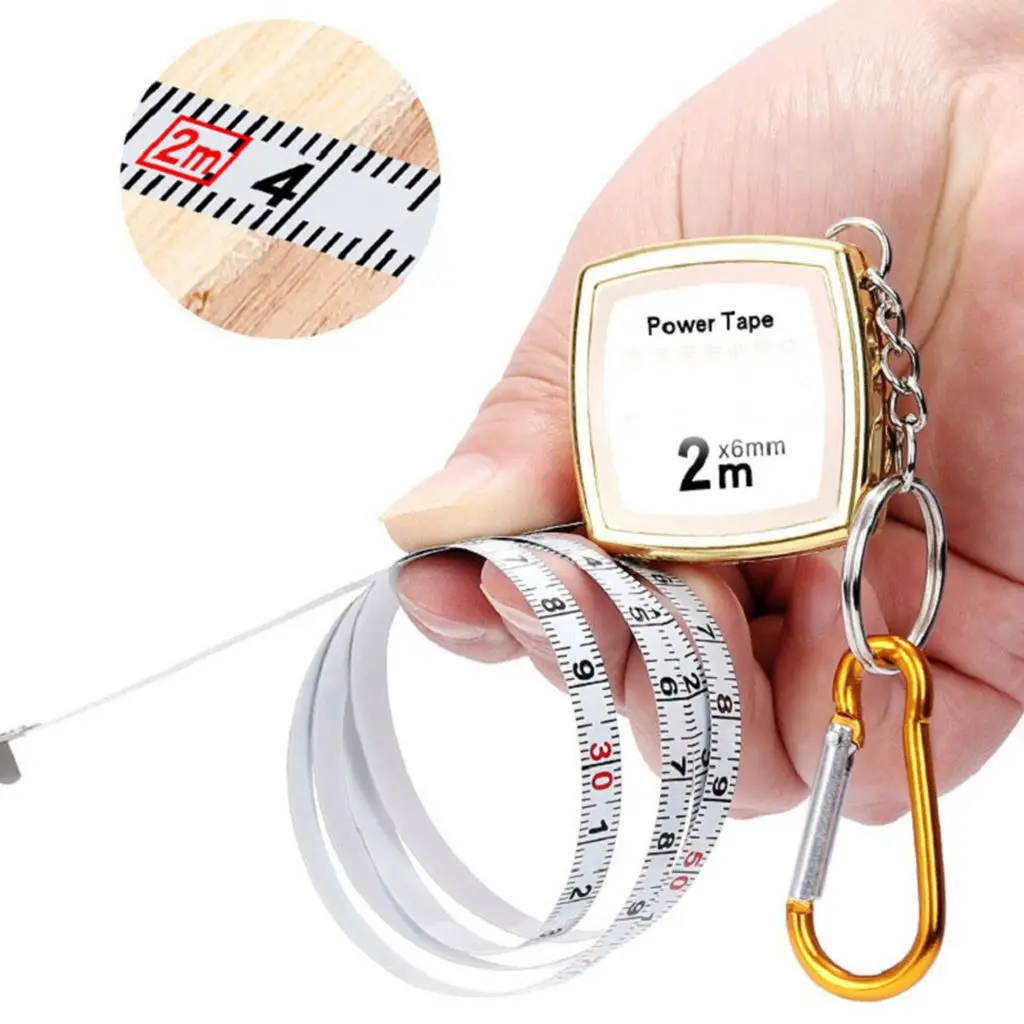 1Pc 2m Retractable Ruler Mini Keychain Tape Measure Multipurpose Small  Measuring Tape Gift Ruler Practical Gauging