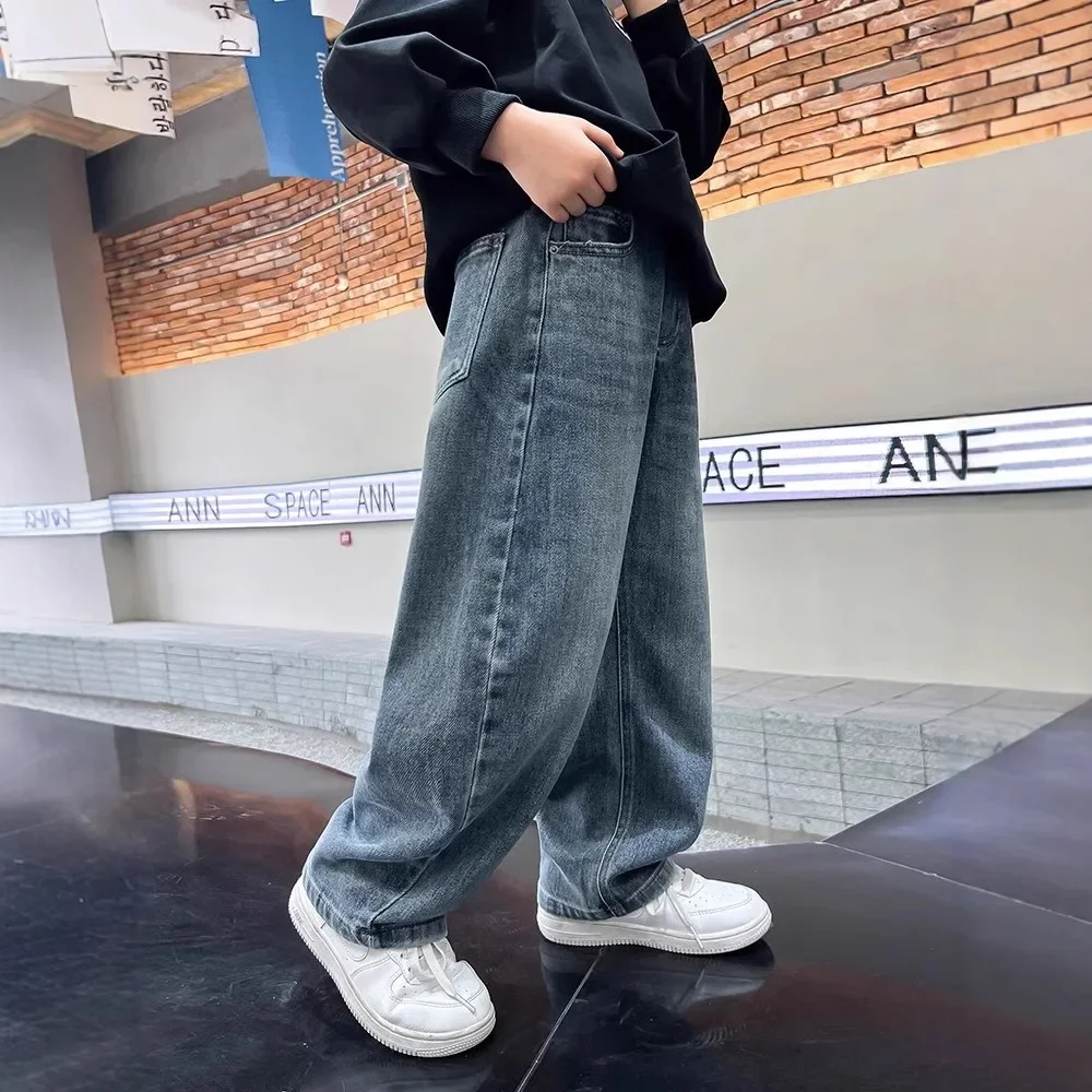 Cool Street Style Boys Jeans Spring Fashion Middle And Large Children Long Pants Kids Clothing Autumn Spring Boys Pants