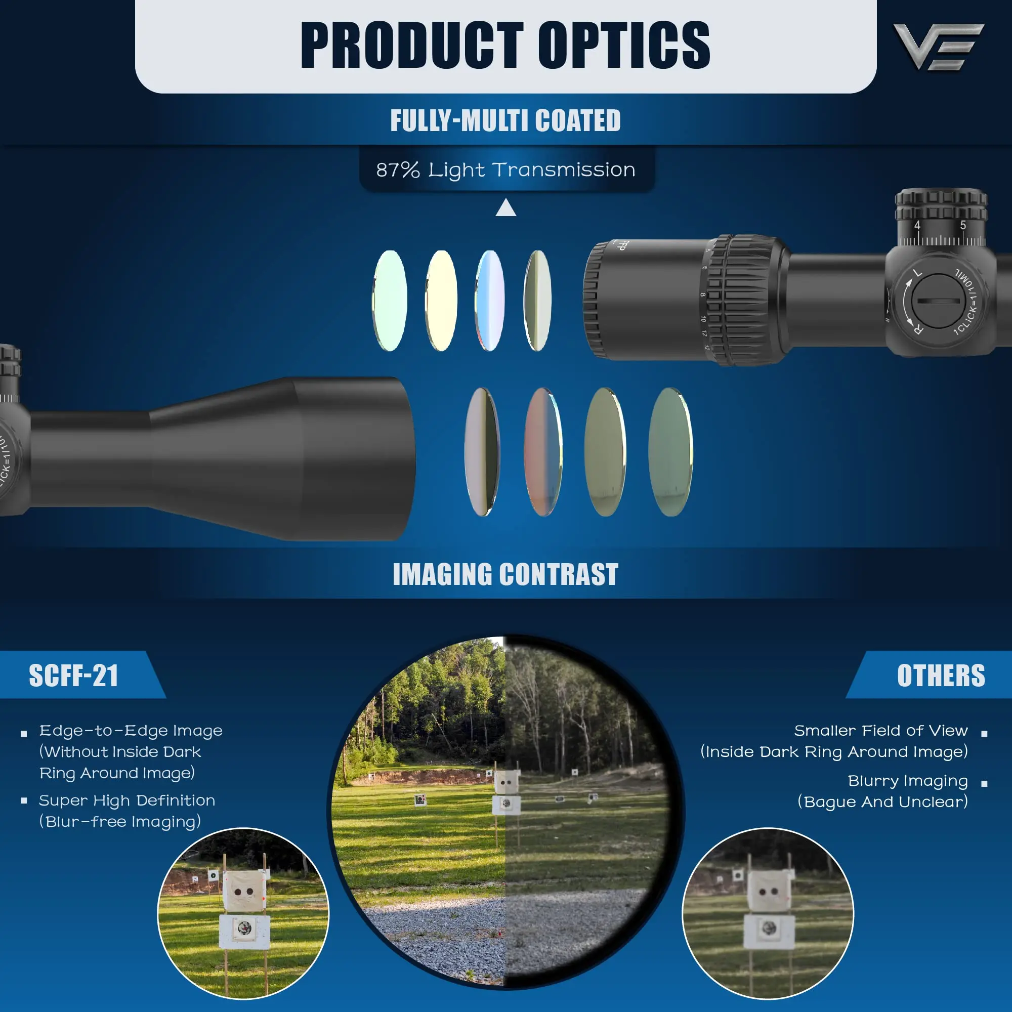 Riflescope Vectors Optics | 3-12x44 Vector Optics | Hunting Optics