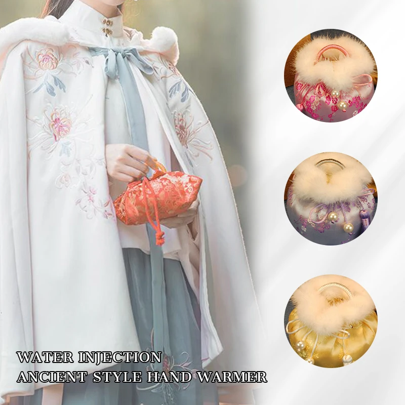 

Retro Pure Copper Soup Pottery Thickened Hot Water Bottle Winter Exquisite Dragon Phoenix Hand Warmer Foot Massage Copper Pot