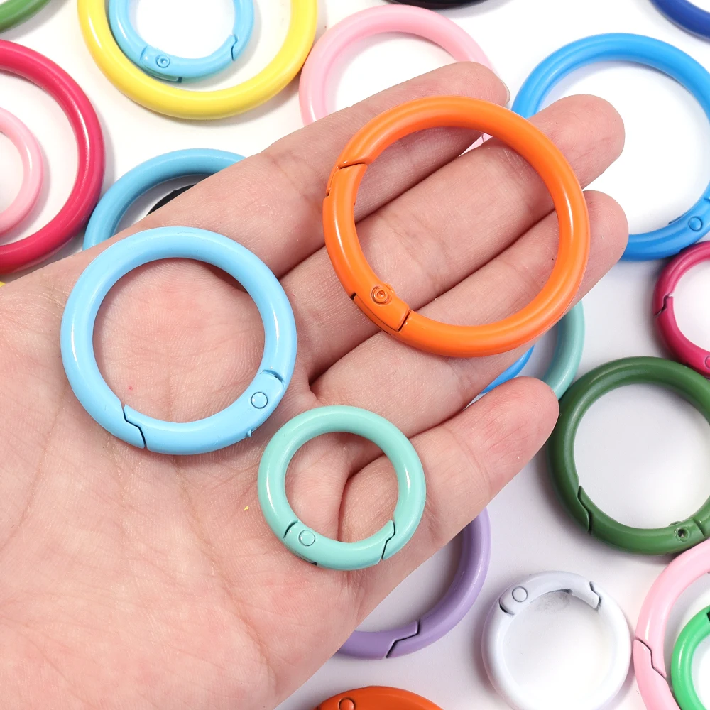 Metal O Ring Spring Clasp Carabiner Keychain Clips 5/10Pcs 25/35/41mm