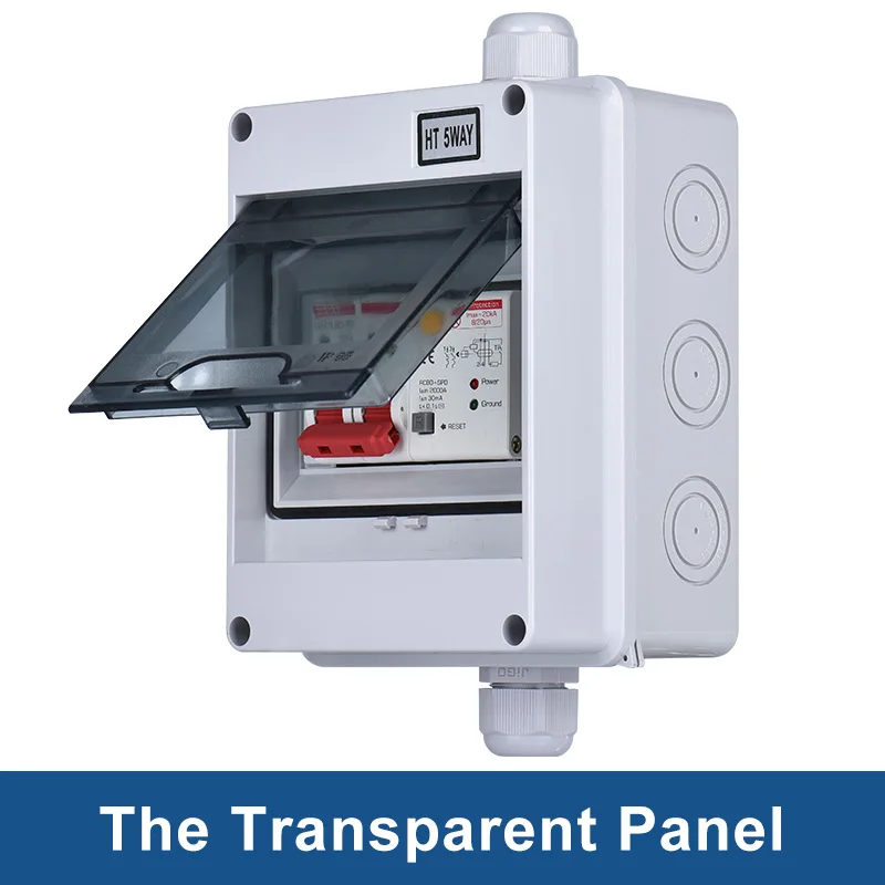 AC 회로 차단기를 가진 전기 배전 상자 IP65 RCBO RCCB 16A 20A 25A 32A 63A 번개 보호 누출 보호
