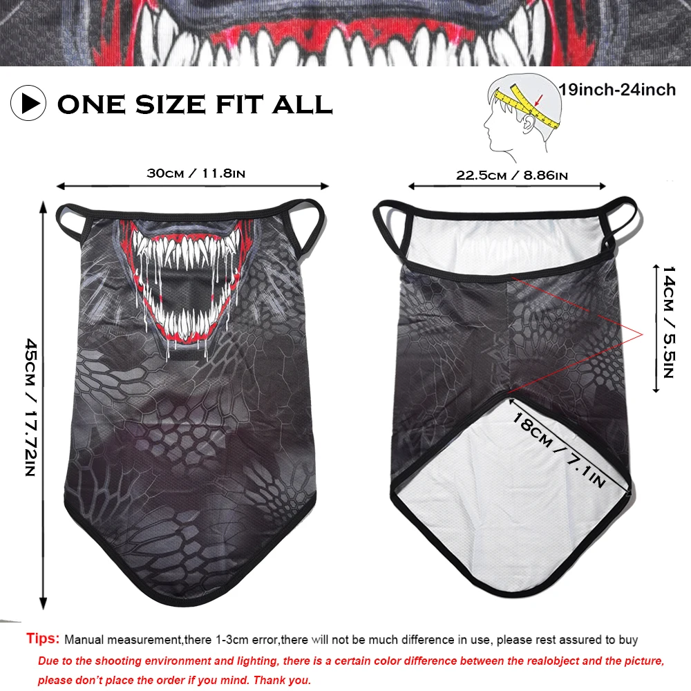 Windproof Half Mask Ice Silk Sport Bandana Breathable Balaclava Mask Venom Protective Face Cover Cycling Neck Gaiter Summer balaclava hat