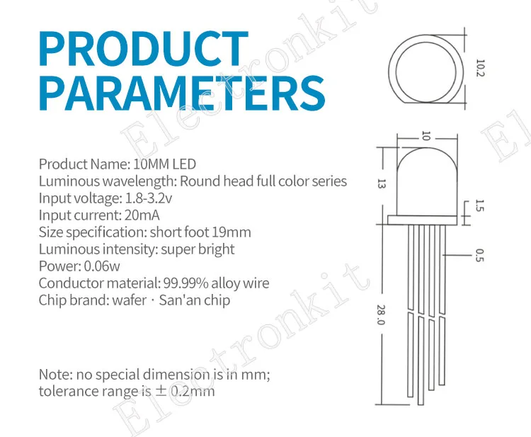 Indicateur de diode électroluminescente LED RVB, rouge, vert, bleu, multicolore, cathode d'anode commune, bricolage, ampoule de circuit PCB, 4 broches, 10mm, 50 pièces par lot