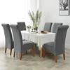 1 PC High Back XL Size Chair Cover Silver Fox Velvet Fabric Stretch Chair Covers For Home Dining Room Wedding Hotel Banquet 6