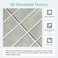 สติกเกอร์ติดกระเบื้อง3D 10ชิ้นกระเบื้องสีเขียวมีกาวในตัวสติ๊กเกอร์ติดกระเบื้องผนังห้องน้ำและแม่พิมพ์30x30cm 3