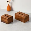 Durable High End Whole Piece Black Walnut Wood Tissue Box Cover Rectangle Holder Facial Tissue Dispenser Container 3