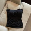 Sophisticated Girls Pleated Halter Crop Top Summer Versatile Soft and Breathable Girls Camisoles Girls Daily Wear Underwears 4