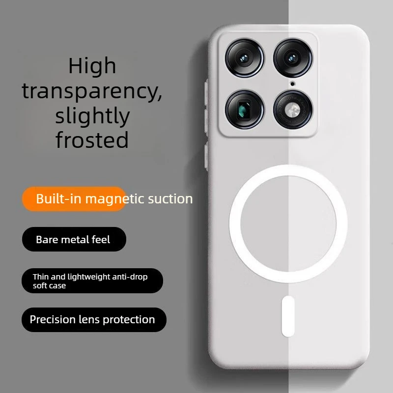 Matte Magnetic TPU Anti-Drop Case with Wireless Charging Capability