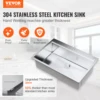 VEVOR Kitchen Sink 304 Stainless Steel Drop-In Sinks,Top Mount Single Bowl Basin  Household Dishwasher Sinks for RV Prep Kitchen 2