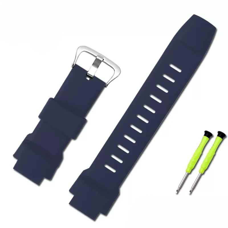 FUELIX Cinturino In Silicone Impermeabile Imbottito Per Casio PRG-80 - Ricambio Gomma Nero Con Anse
