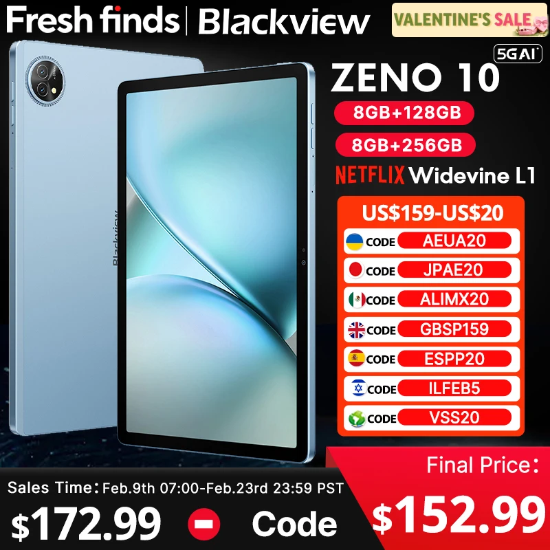 Blackview Zeno 10 5G AIタブレット 11インチFHD+ 90Hzディスプレイ