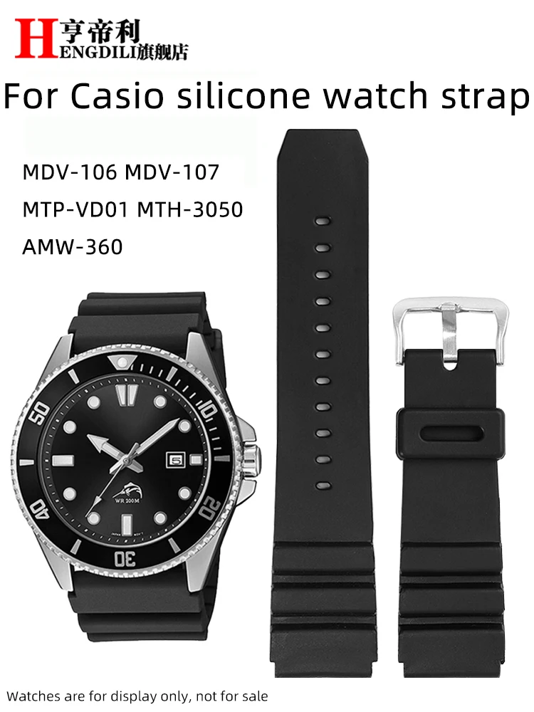 22 mm Harz-Uhrenarmband für Casio MDV-106 MDV-107 Duro Marlin AMW-360 MTH-3050 MTP-VD01 Herren-Taucheruhr SEIKO Ersatzarmband