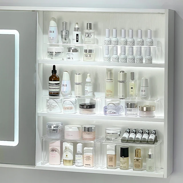 Acrylic Cosmetics Storage Shelf Holder  Makeup Organizer Acrylic Shelf -  Cabinet - Aliexpress