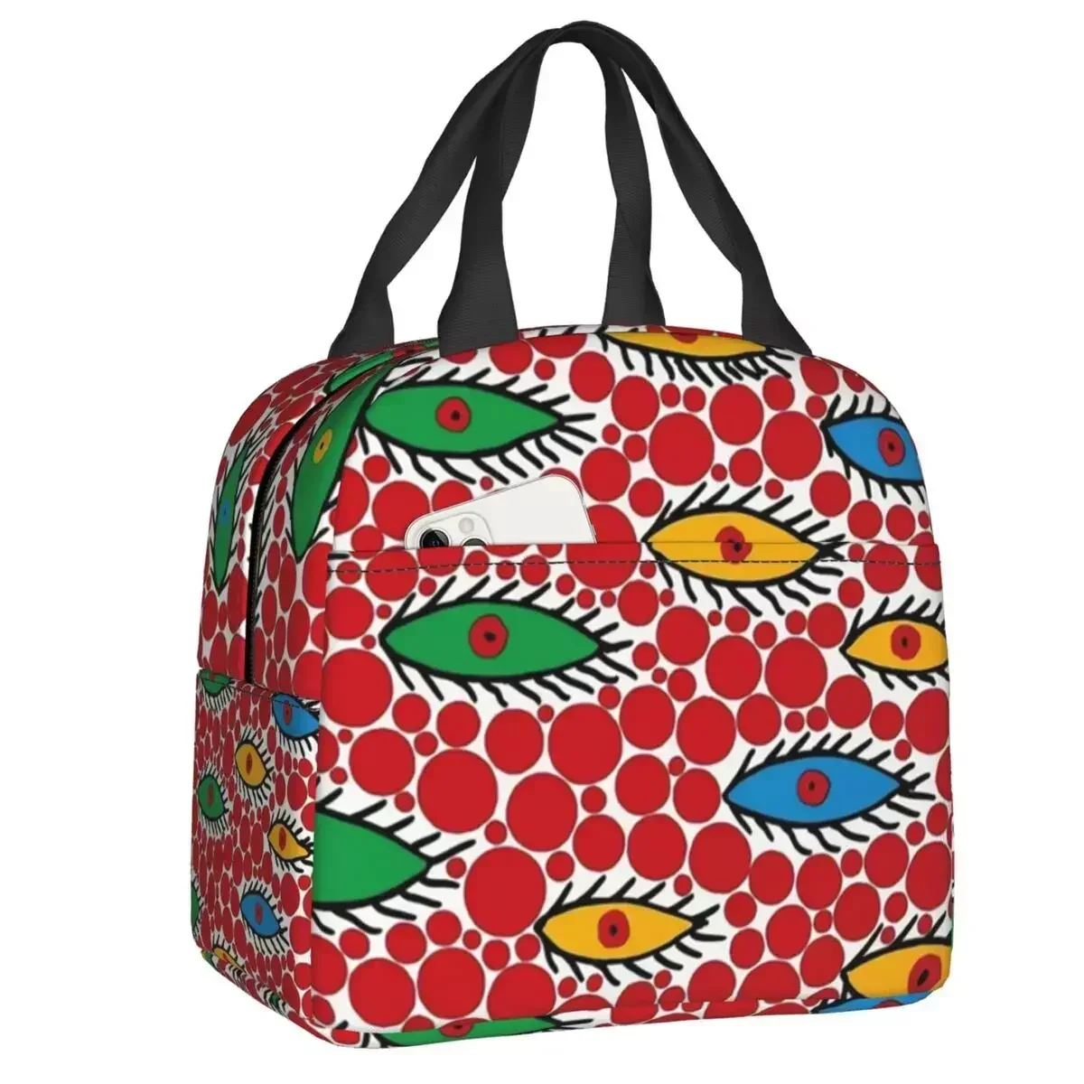 

Pop Art Yayoi Kusama Colourful Ey Portable Lunch Boxes Leakproof Cooler Thermal Food Insulated Lunch Bag Kids School Children