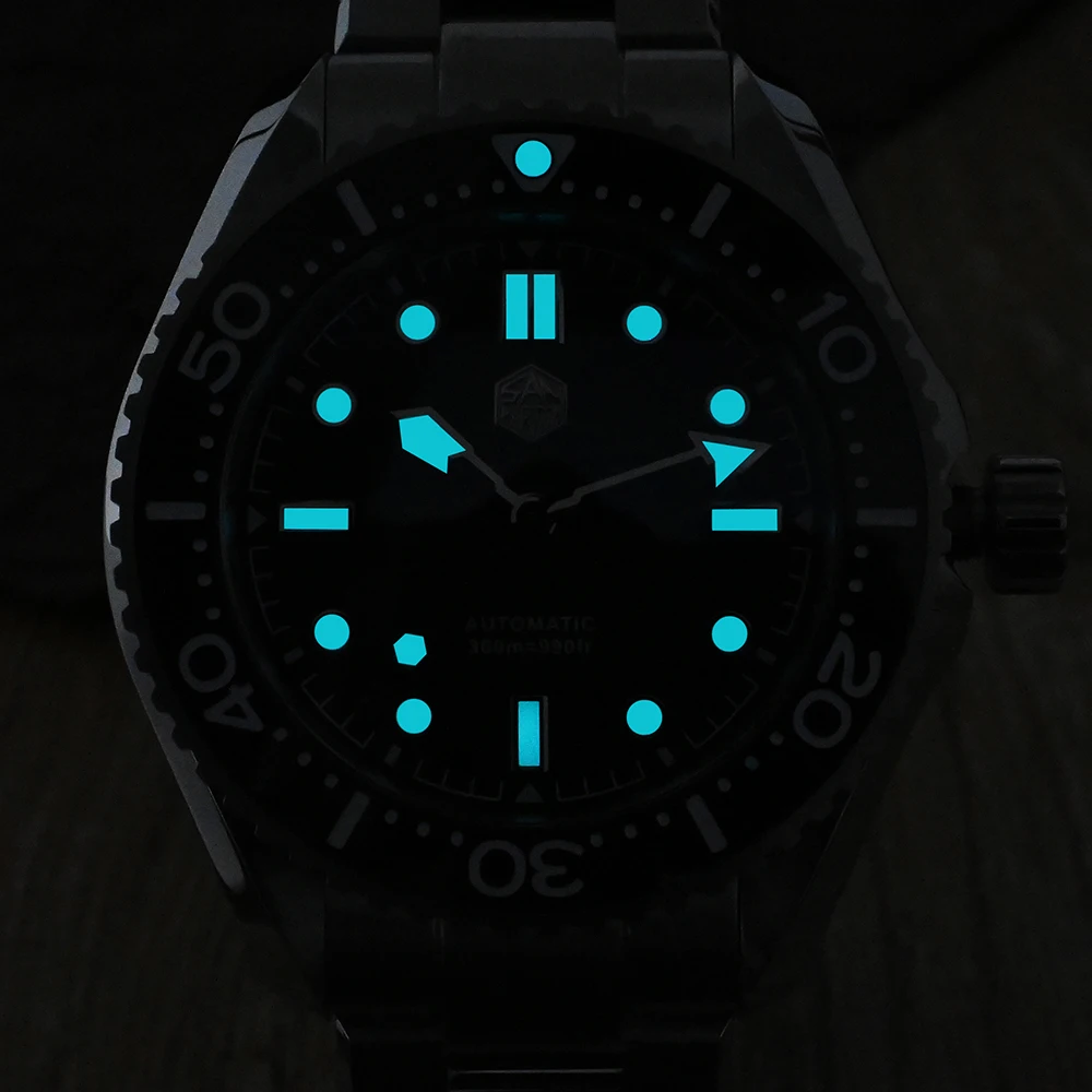 San Martin Diving Sports Men Wristwatch 300m Helium Device Blue luminous NH35 Automatic Mechanical Watch 42.5mm Upgraded SN0036