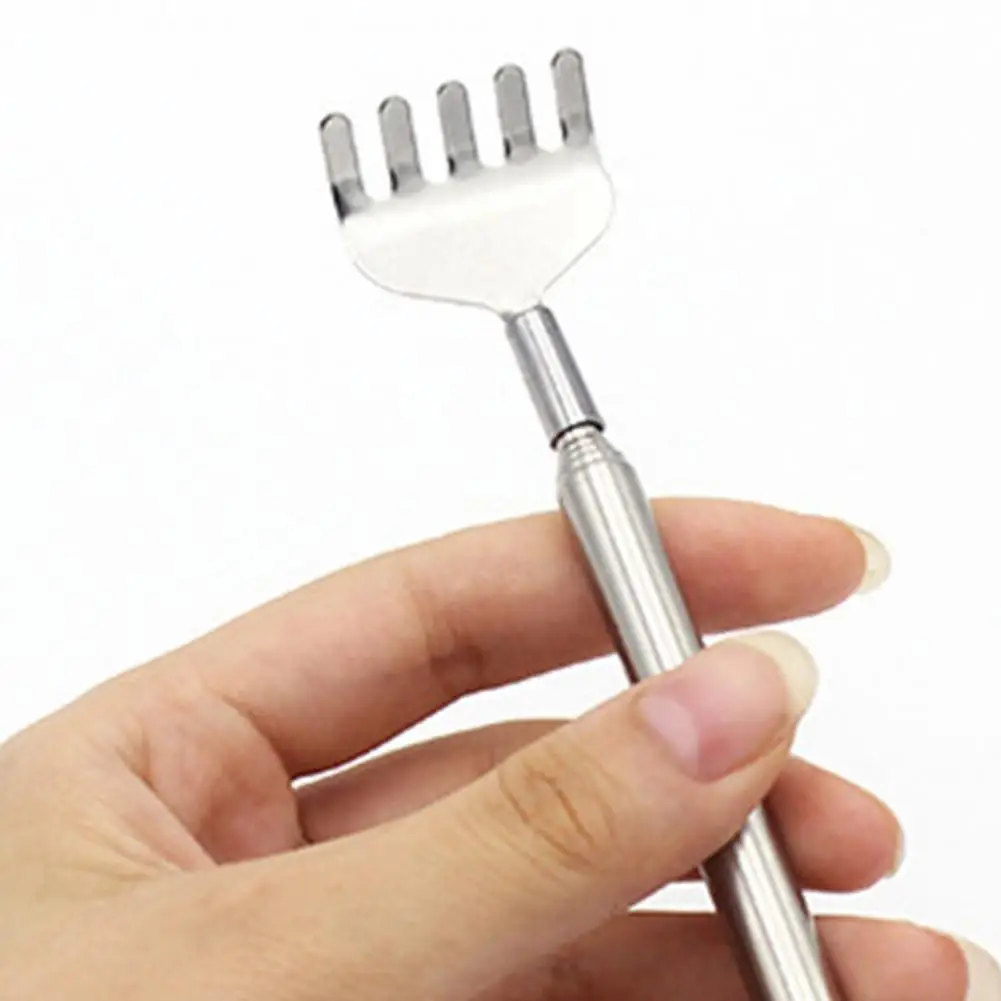 Scratcher stick telescopic handle stainless steel extendable back scratcher tool with pocket clip