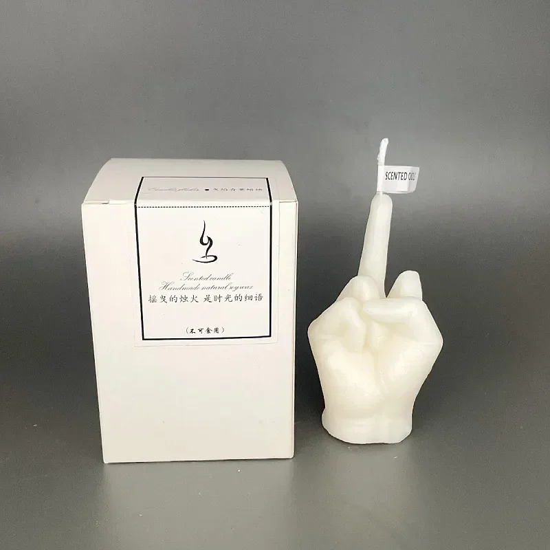 Quirky Middle Finger Gesture Scented Candle - Unique Home Decor & Funny Gift Idea
