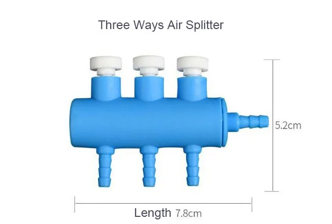 MY MIRONEY Air Flow Distributor Valves - 5x 2-Way + 1x 3-Way Outlet Splitter For Aquarium Air Pumps (4mm/8mm) - View #2