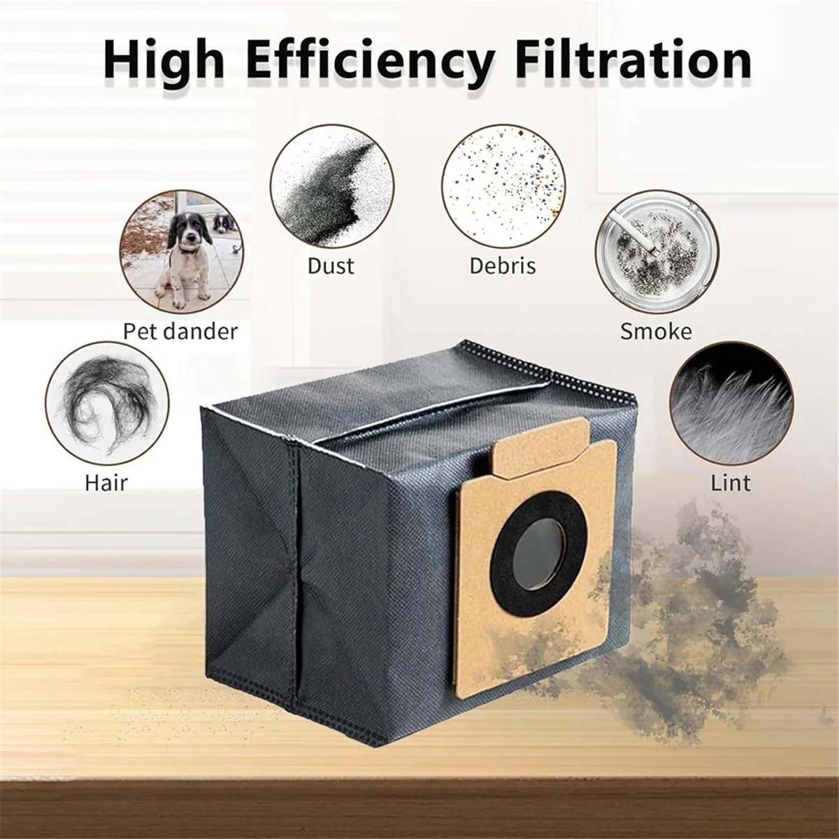 FZFZ Replacement Parts for X8 Pro Vacuum Cleaner Accessories Kit, Main Brush,Side Brushes,Mop Cloth Pads,Vacuum Dust Bag