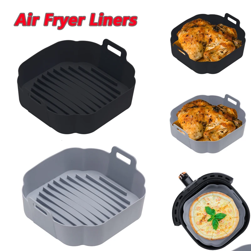 Silicone Thicken Air Fryer Basket Mold For Air Fryer Pot Oven Baking