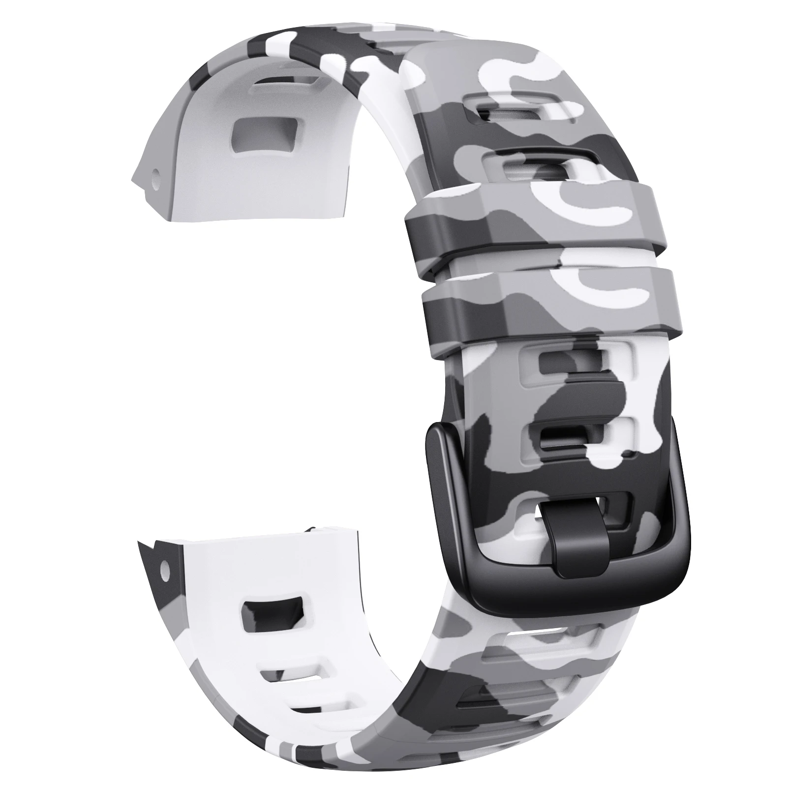 Camouflage Silicone Watch Strap - 22mm Adjustable Replacement Wristband
