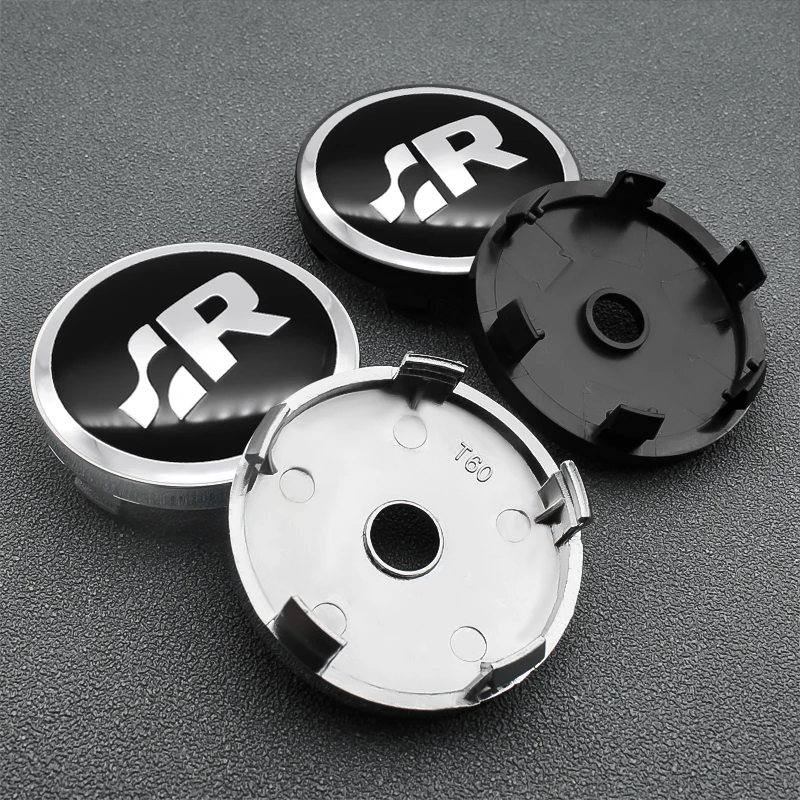 4Pc 56 + 60Mm Car Hub Center Wheel Caps Emblem Badge Decalcomanie Styling Sticker Per Sr Volkswagen Golf Polo Tiguan Touran Caddy Passat