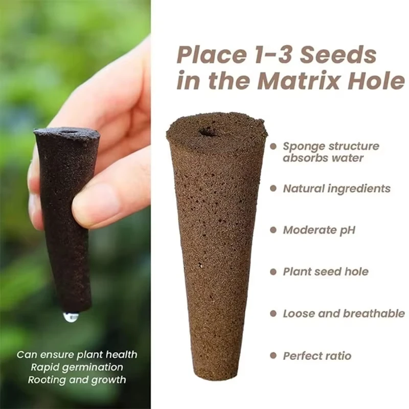 1-200Pcs Seed Grow Sponges Replacement Root Growth Seedling Starter Plugs Seed Starting Seed Pod Hydroponic Garden Planting
