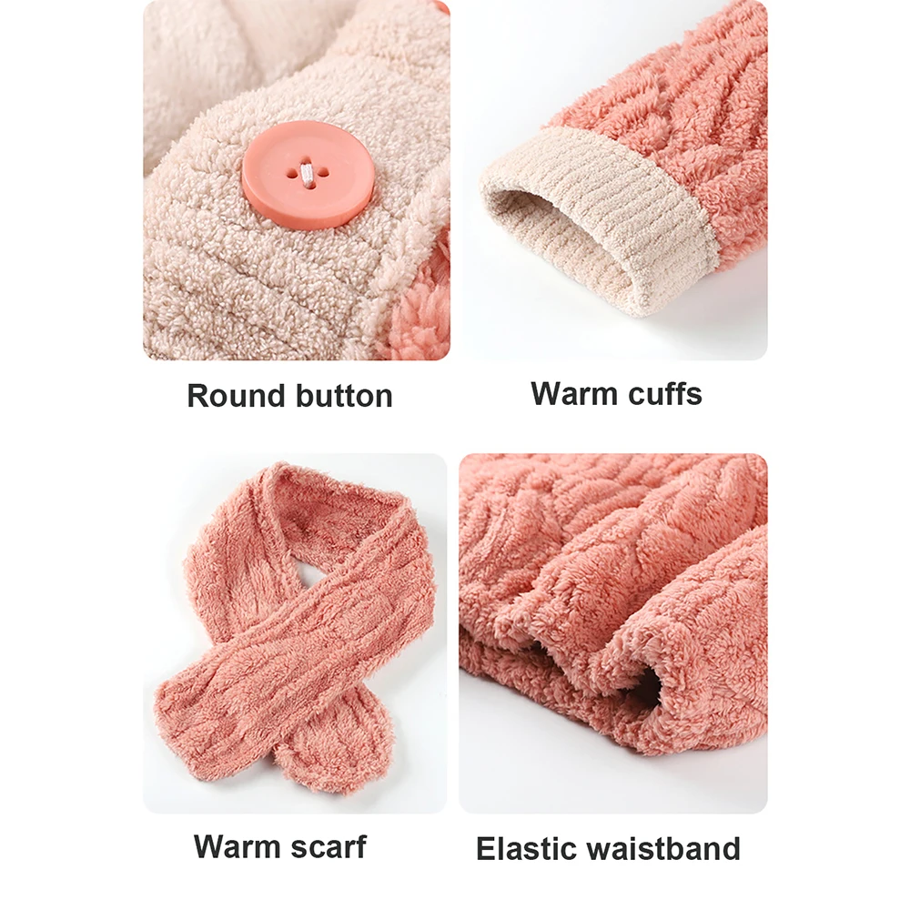 Fashion Scarf Flannel Pajama Sets Woman Winter 3-Layer Super Thicken Coral Fleece Pajamas for Women Soft Comfort pijama mujer