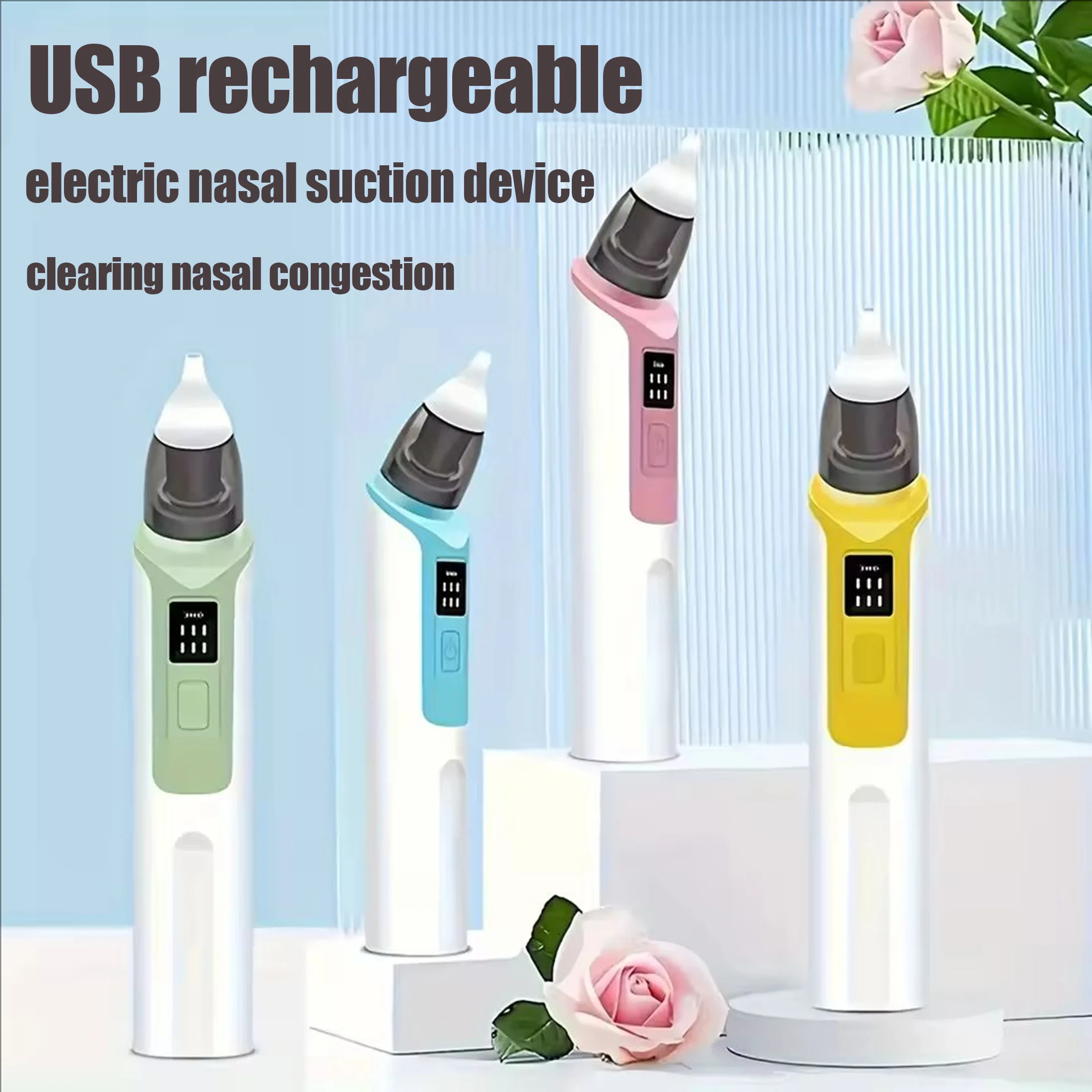 1pc USB Rechargeable Electric Nasal Aspirator Gentle Effective Nasal Mucus Suction Device