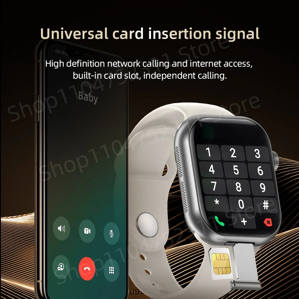 VP39 5G Smartwatch S11 Plus 5G LTE Android 12.0 Smart Watch con 190 ° Telecamera rotante GPS WIFI Bussola Play Store Slot per scheda SIM - immagine 6