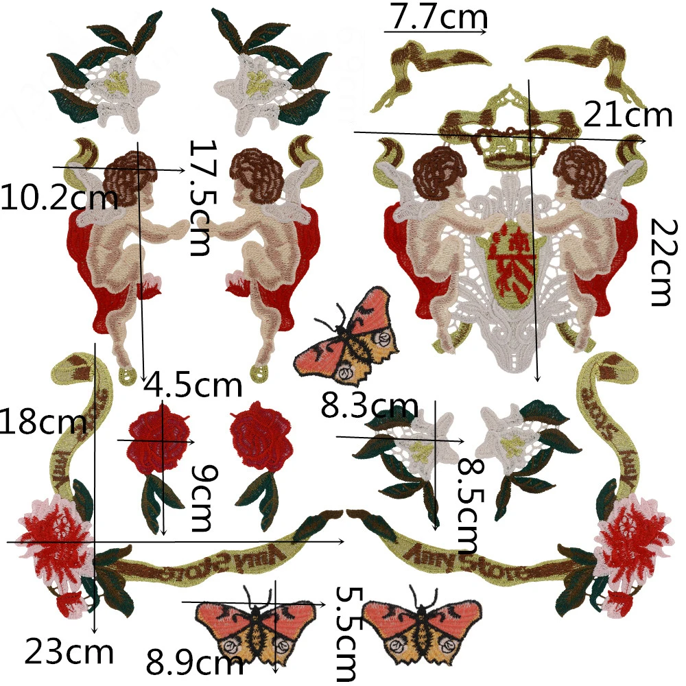 Grande Paillettes Angelo Ragazzi Dea Maria Applique Tessuto Ricamo Marca Back Patch per Giacca Moda Cucito 1 pezzo