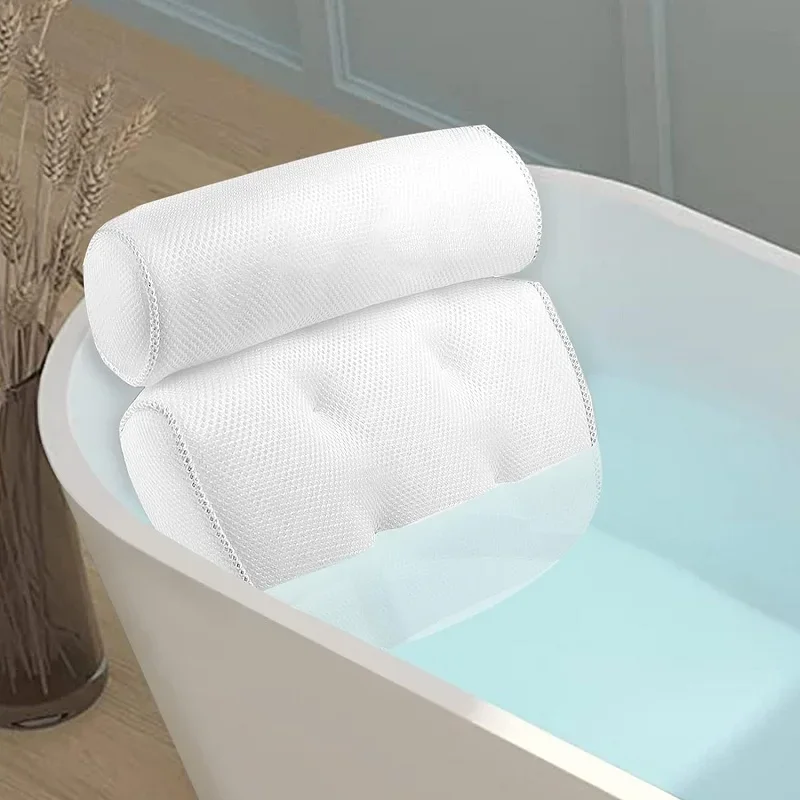 Cuscino da bagno con ventosa antiscivolo extra morbido supporto per testa, collo e schiena cuscino in rete 3D per vasca da bagno accessori per spa acquista in modo economico - spedizione gratuita