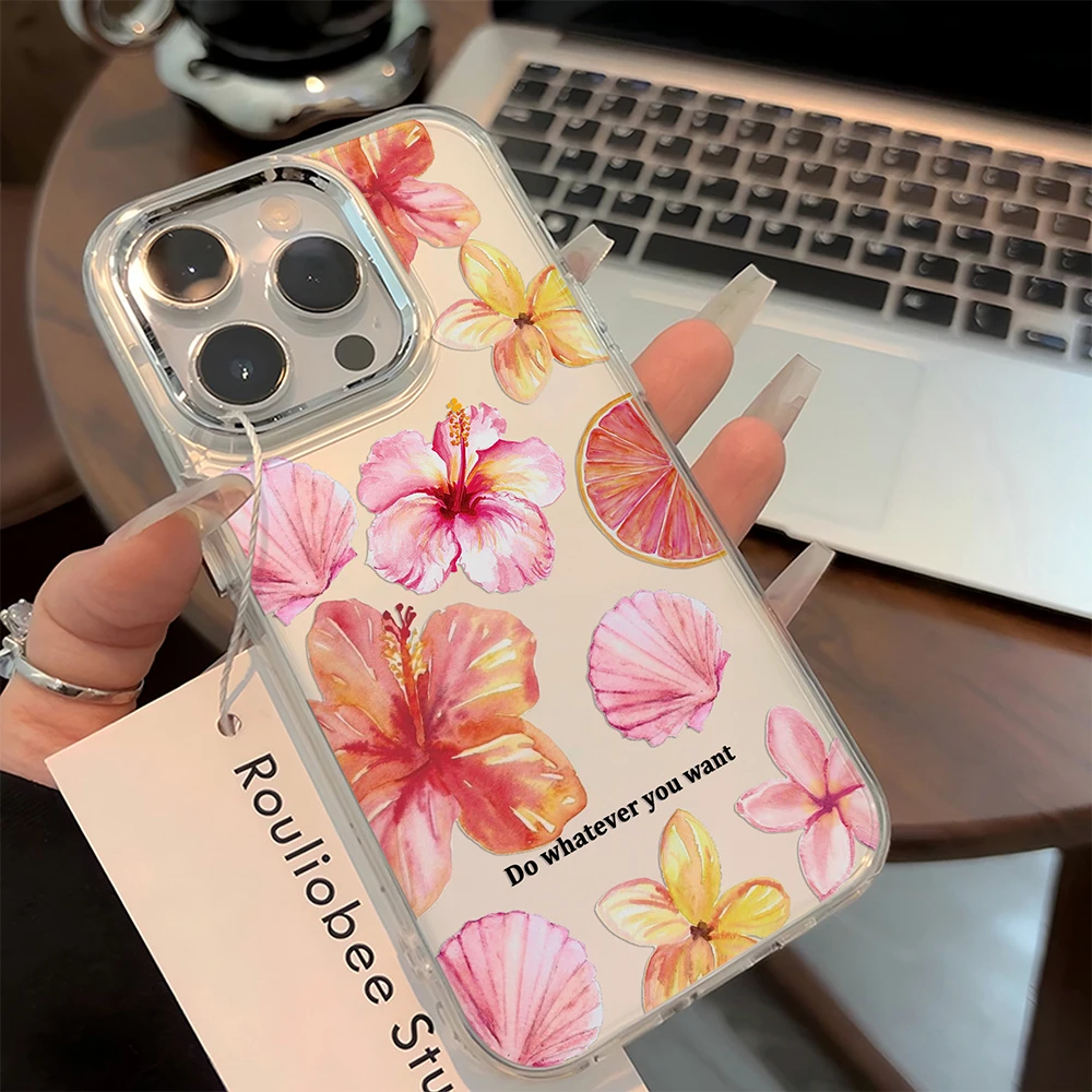 Luxury Colorful Lily Flower Transparent Phone Case - Soft Silicone TPU Back Cover