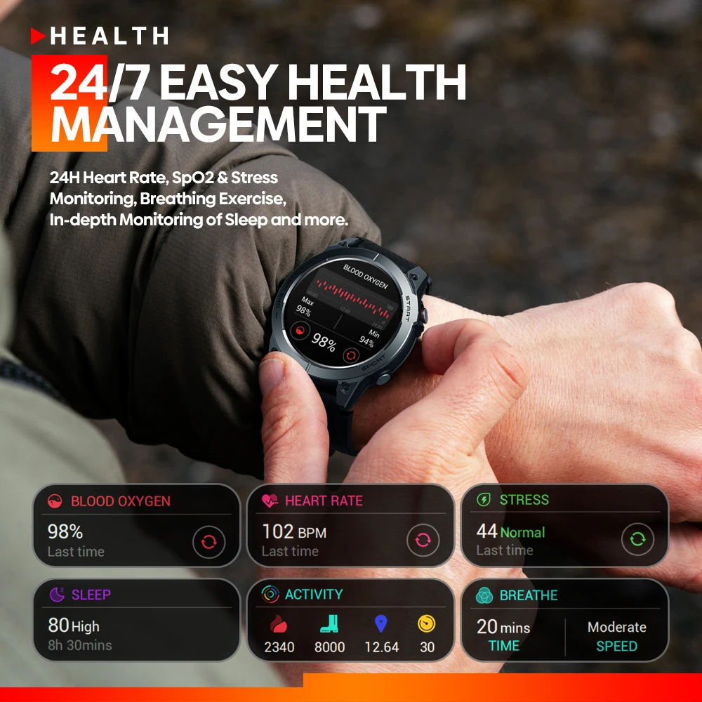 Zeblaze Stratos 3 GPS Ʈ ġ, Ʈ HD AMOLED ÷ , GPS ȭ ,  Ʈġ, 1.43 ġ