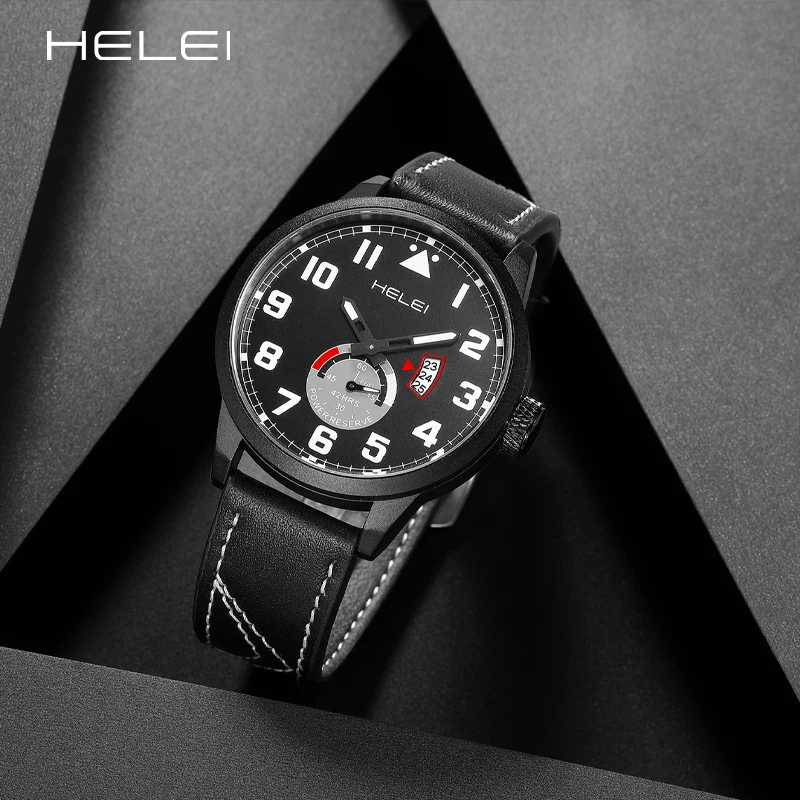 HELEI2024 Brand Simple Watch Men's Quartz Watch Waterproof Quartz Watch Leather Strap Fashion Quartz Wristwatch Gift For Men