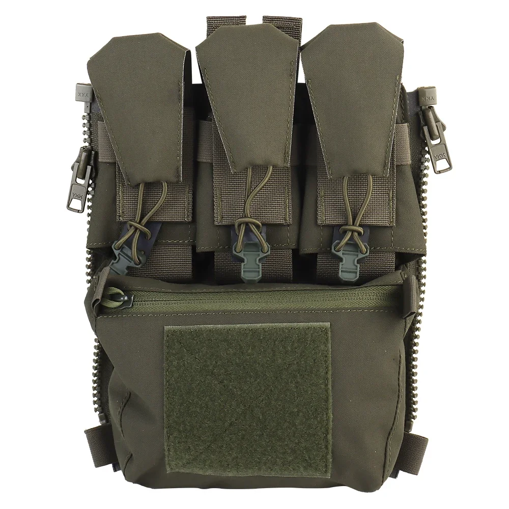 Enhanced Tactical Sport Vest with Zippered Back Panel and Triple Pouch Expansion
