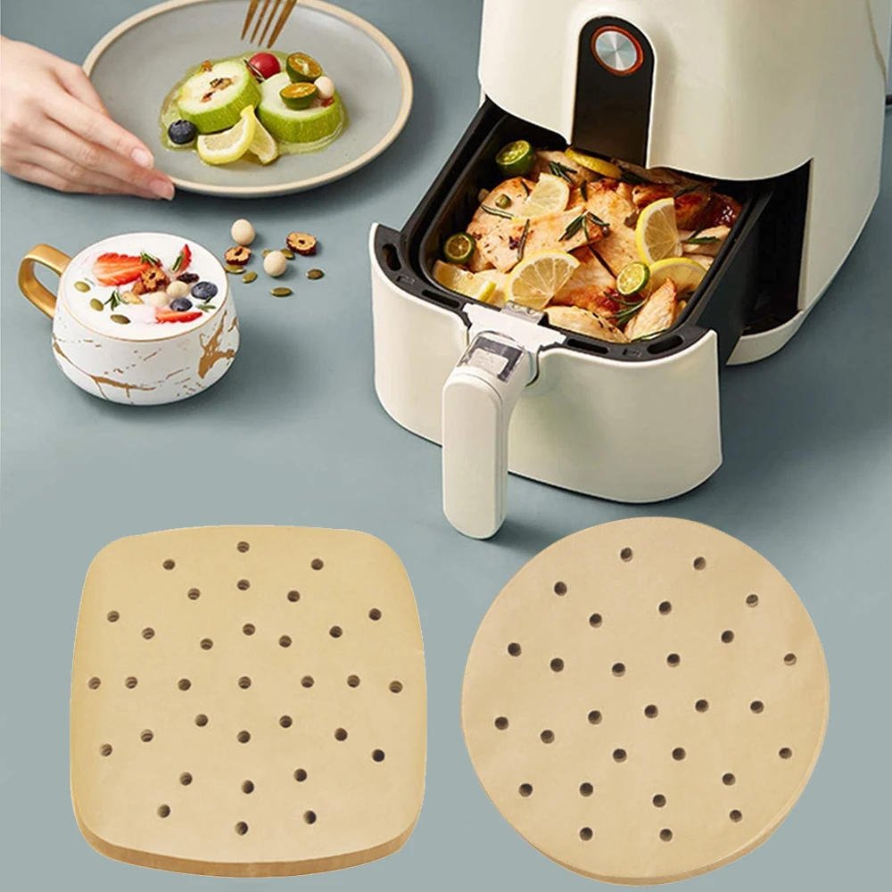 Disposable Air Fryer Paper Liners Premium Perforated Wood Pulp Papers
