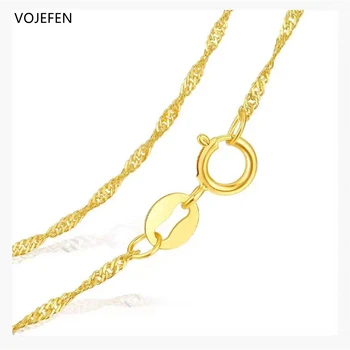 VOJEFEN 18k Gold Necklaces Original AU750 Twist Links Rope Wave Chains Choker Real Gold Fine Jewelry Luxury Jewellery Certified