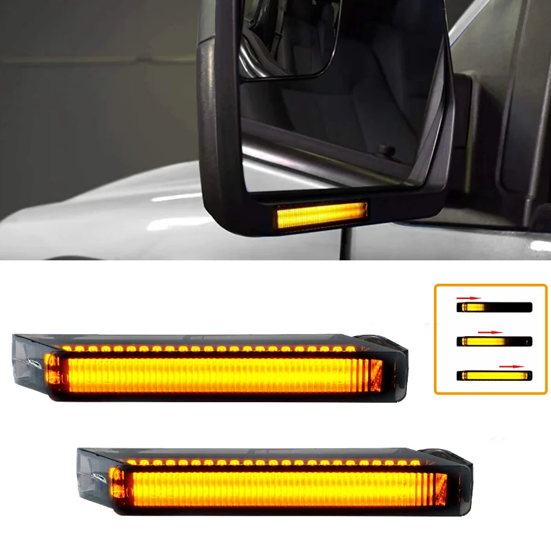 

For Ford 04-14 F150 6.2 Reversing Mirror LED Long Flowing Water Steering Lamp 2pcs