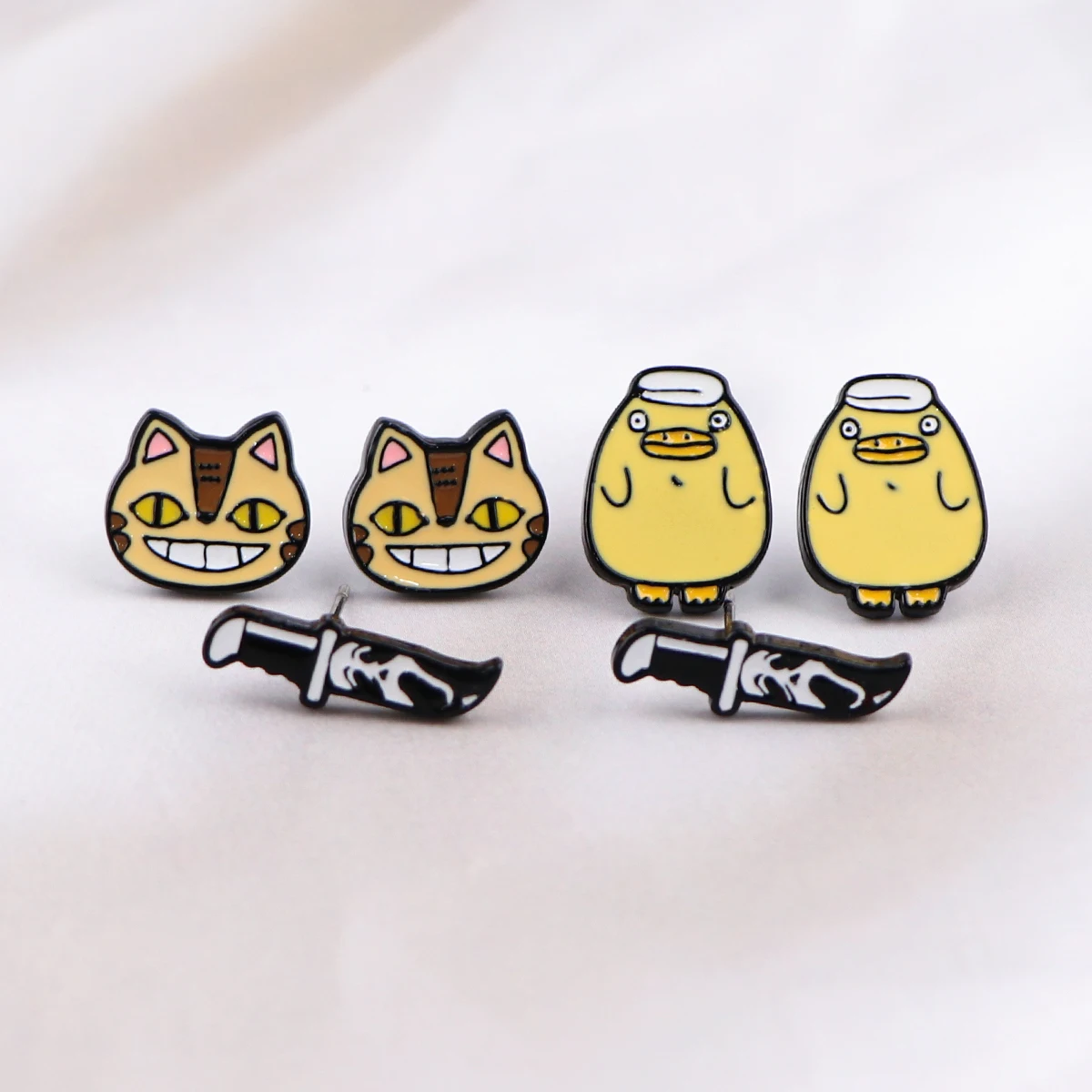 

Cartoon Enamel Earings Cute Lapel Earring Fashion Jewelry Accessories Stainless Steel Metal Accessories