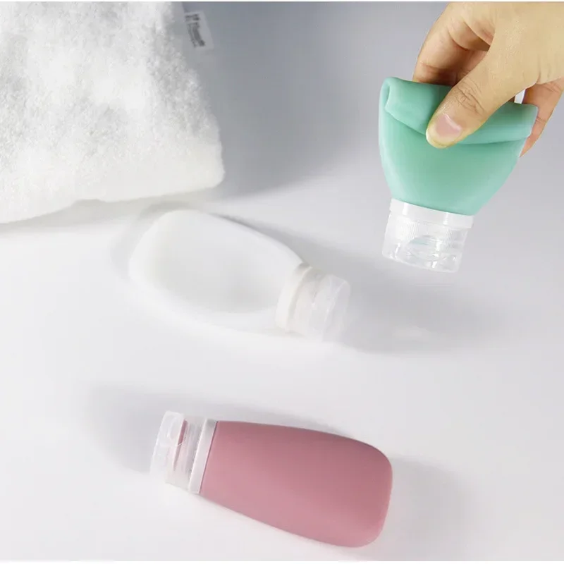 누출 방지 실리콘 빈 여행용 병, Bpa 프리 리필 가능 화장품, 항아리 여행 휴대용 샤워 젤 샴푸 병, 38 ml, 60 ml, 90ml