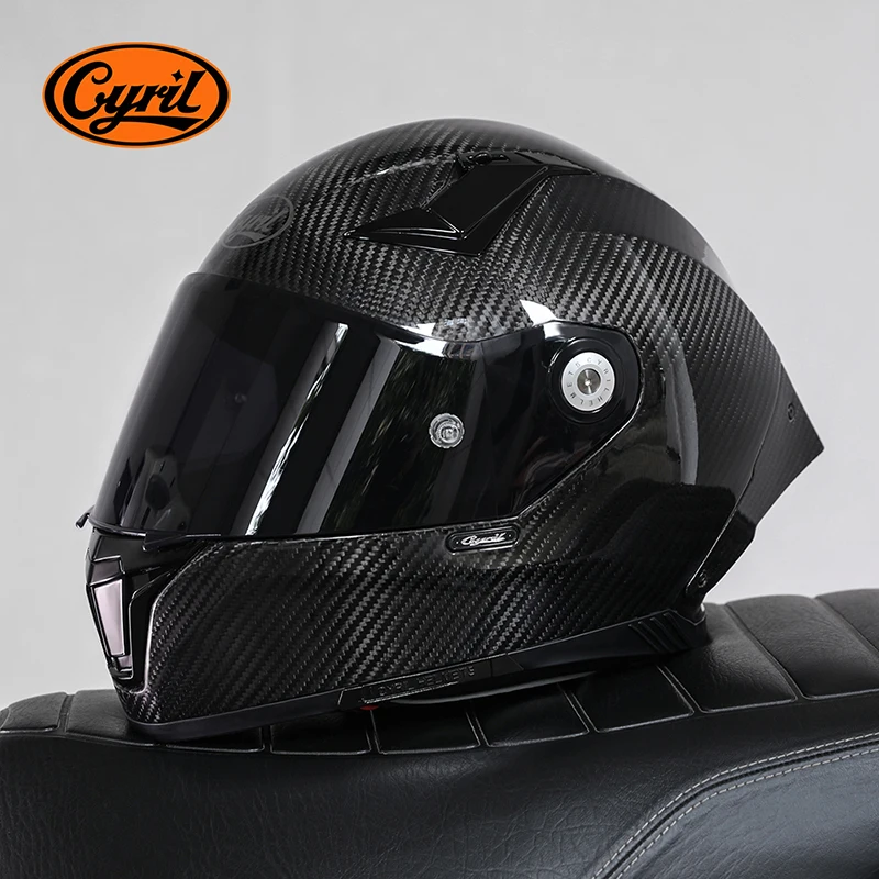 

Accesorios Moto Casco Cyril Men's Motorcycle Helmet Carbon Fashion Lightweight Breathable Capacete Safety DOT Full Face Helmets