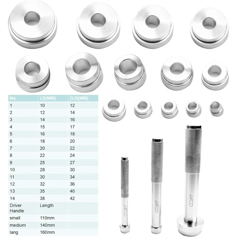 17pcs Car Aluminium Wheel Bearing Race Seal Bush Driver Set Garage Tool Kit W/Case Special Disassembly Tool Car Accessories