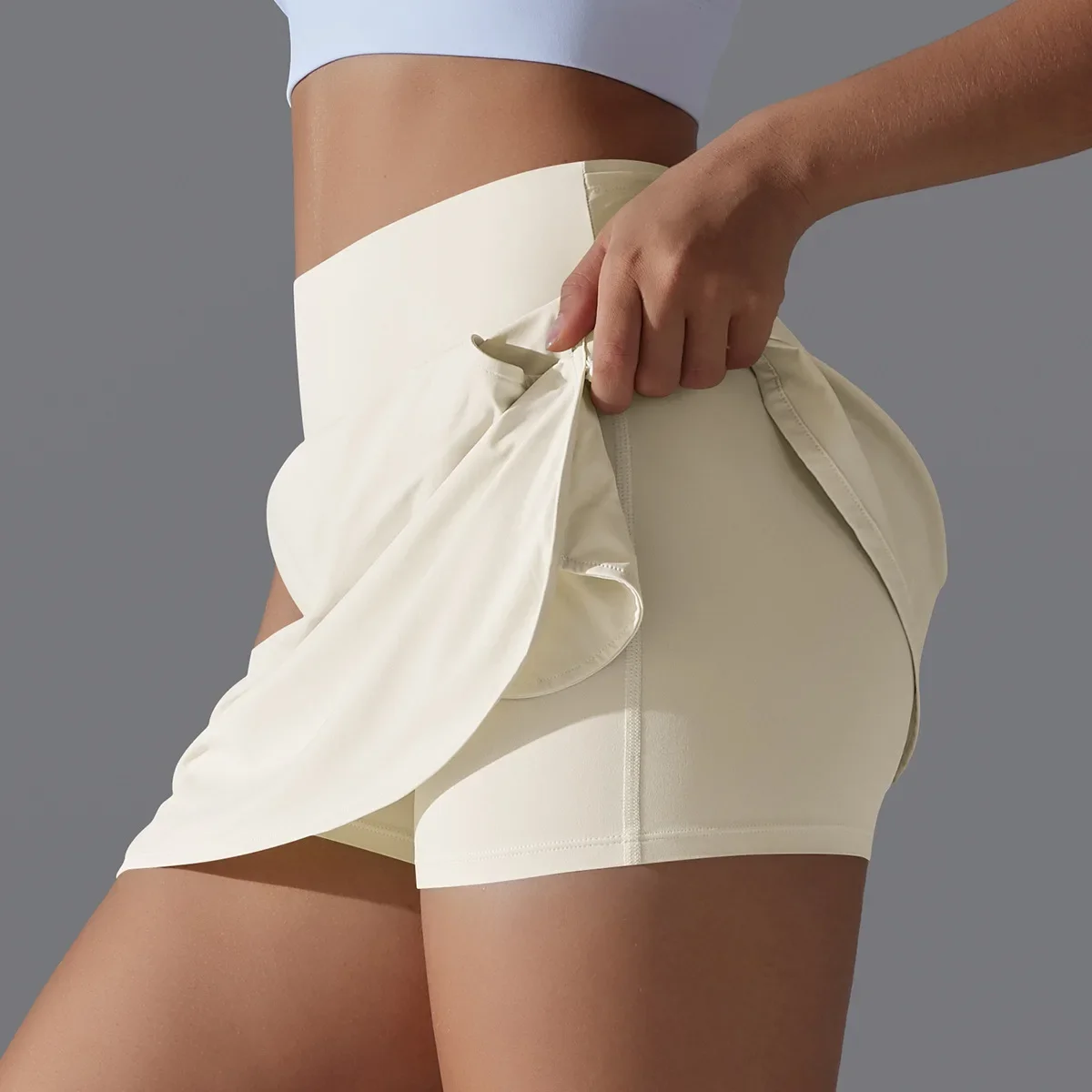 Fashion Women Tennis Skirts 2 in 1 Dry Quick High Waist Shorts Fitness Running Golf Badminton Anti Exposure Skirt Gym Sportswear
