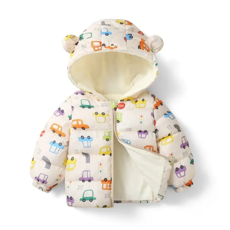 Baby Winter Clothes Cotton-padded Clothes Piled and Thickened Hooded Jackets Snowsuit for age 1-3