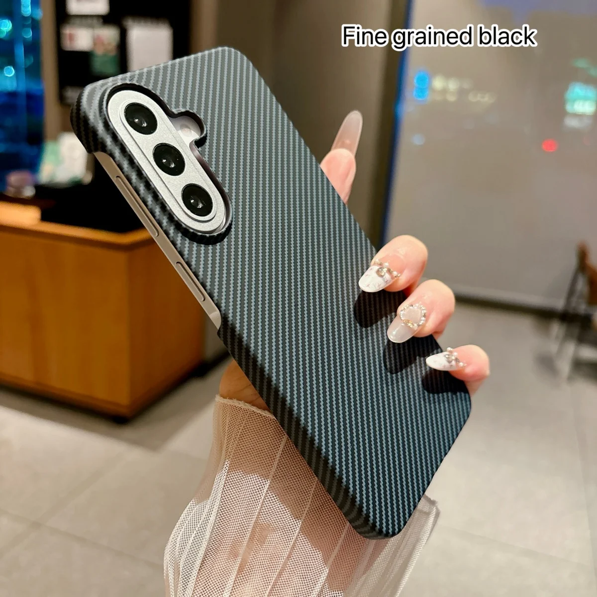 Magnetic Carbon Fiber Slim PC Case for Samsung - Built-in Grip Cover