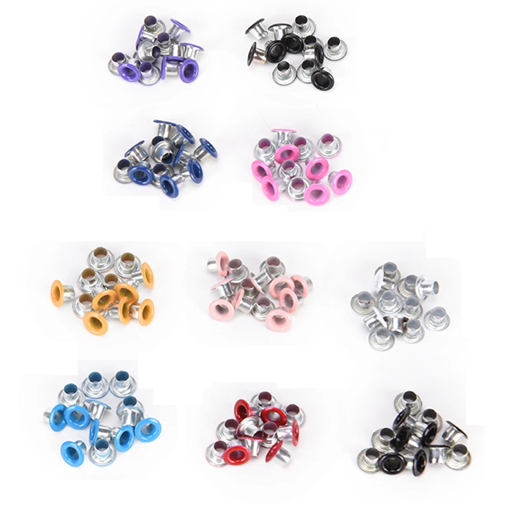 100pcs Hole Metal Eyelets for DIY Leathercraft Scrapbooking Shoes Belt Cap Bag Tags Clothes Accessories Fashion 3.0mm eyelet grommet ring eyelet grommet ring kit grommet eyelet kit